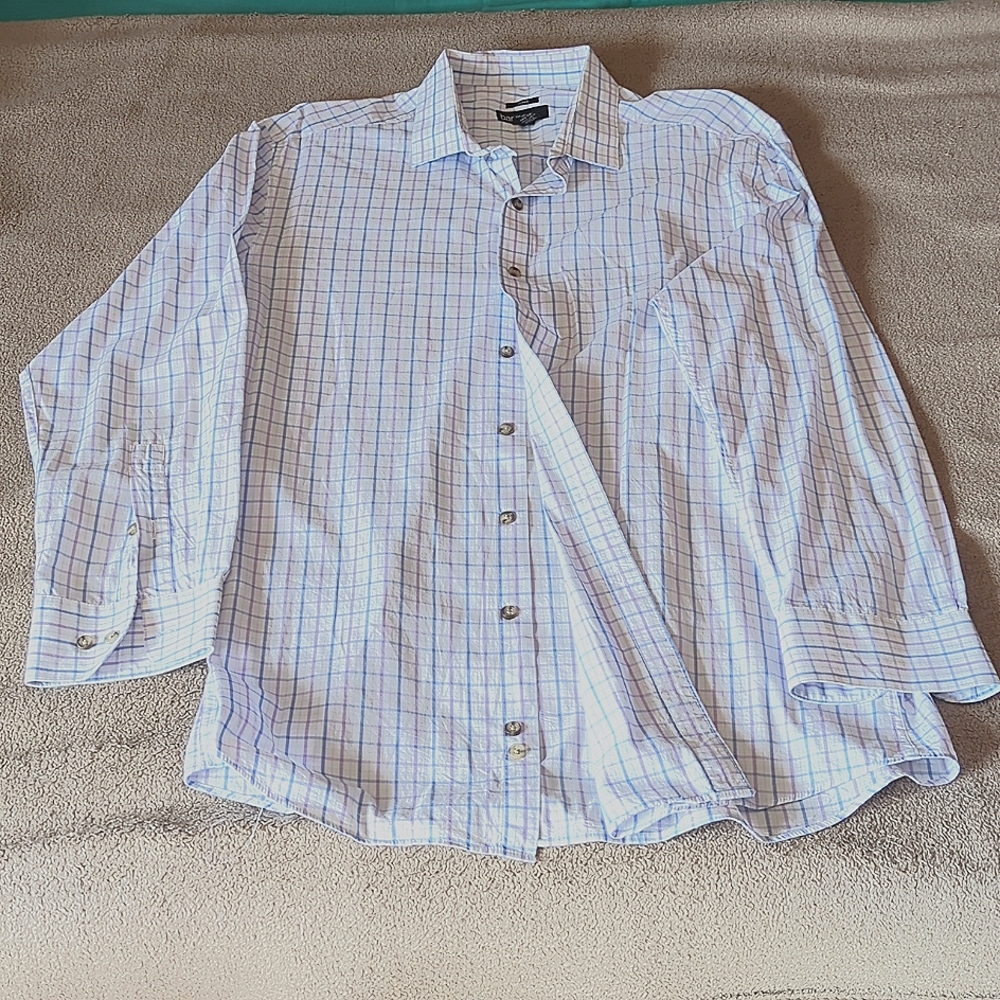 bar III Slim Fit Stretch Large Men's Long Sleeve Dress Shirt